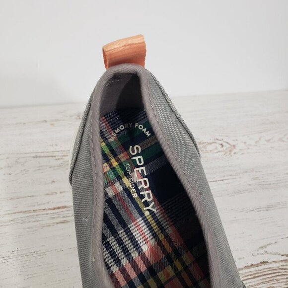 Grey Canvas Sperry Topsider Sneakers Women's Size 11 - Picture 6 of 7